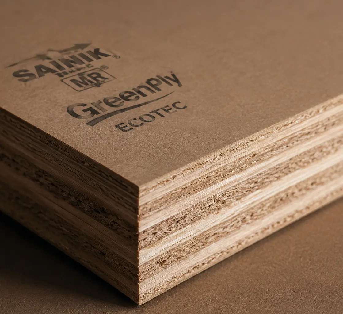Water-resistant plywood board with a treated surface